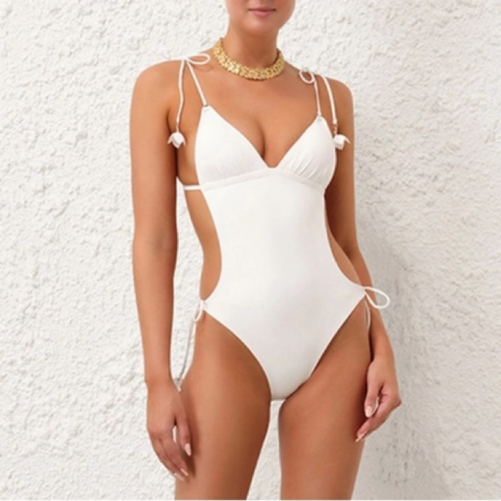 Zimmermann Bikini Pop Flower Trim One Piece